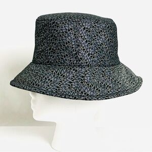 DKNY Black & Silver Monogrammed Bucket Hat EUC
